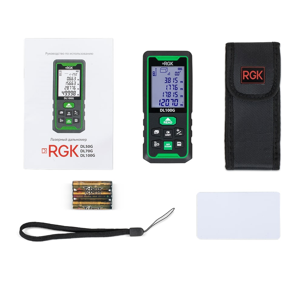 Лазерный дальномер RGK DL100G (с поверкой) - зеленый луч - 3